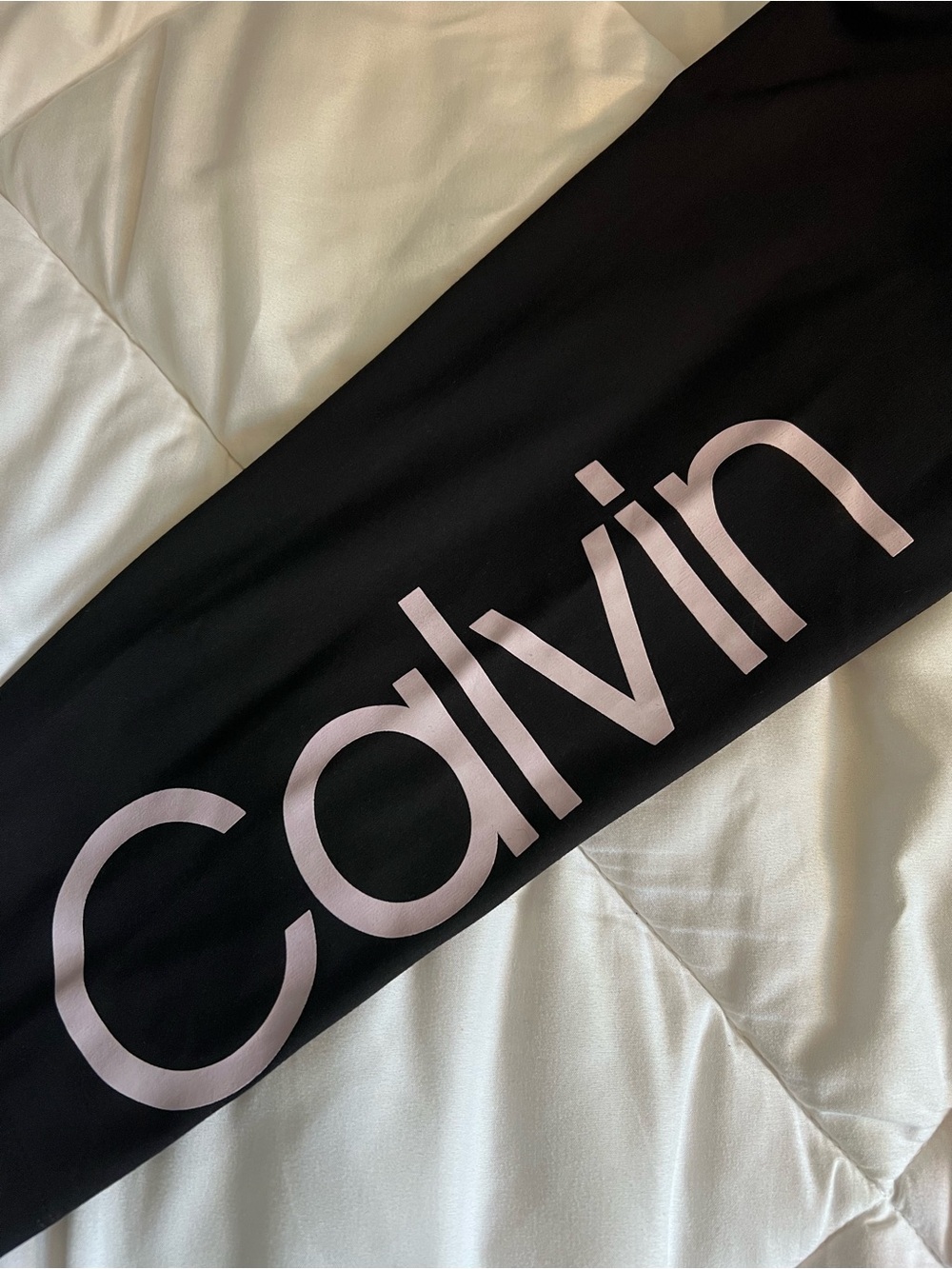 Calvin Klein Black Capri Stretch Performance Leggings Calvin Logo Size M